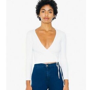 American Apparel Julliard Wrap Crop Top